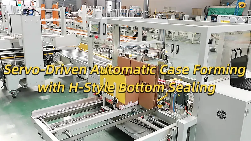 H-Style Case Erecting – Servo-Driven Automatic Case Forming with H-Style Bottom Sealing Video