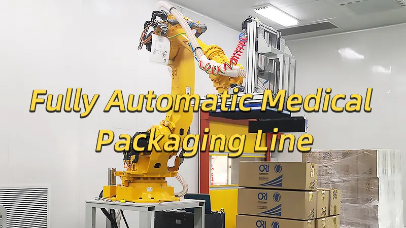 Fully Automatic Medical Packaging Line: Case Sealing, Grid-Style Strapping, Labeling, and Palletizing