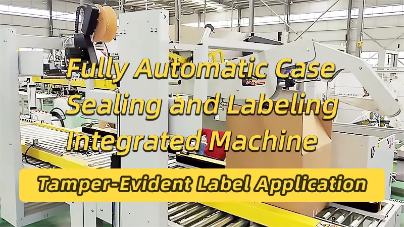 Fully Automatic Case Sealing and Labeling Integrated Machine with Tamper-Evident Label Application