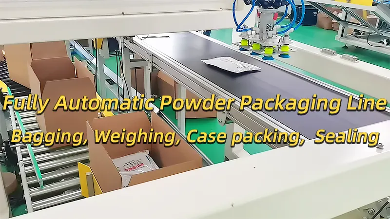 Fully Automatic Powder Packaging Line: Bagging, Weighing, Case Packing, and Sealing Integrated Production Line