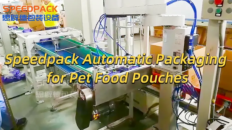 Speedpack Automatic Packaging Video for Pet Food Pouches: Case packing, Sealing, and Strapping Production Line Video